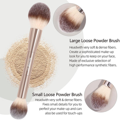 MAANGE 20 piezas de brochas de maquillaje con caja de regalo, broch...