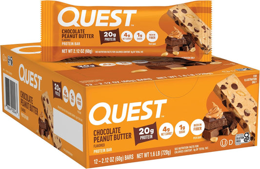 Quest Nutrition Barras de mantequilla de maní de chocolate, 0.71 oz...