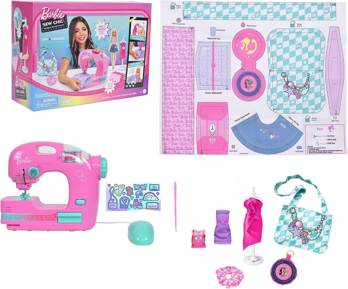 Barbie Sew Chic - Máquina de coser de diseñador - Kit de manualidad...