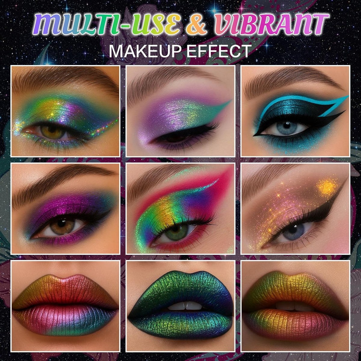 UCANBE Paleta de sombra de ojos multicromática camaleón, 10 colores...