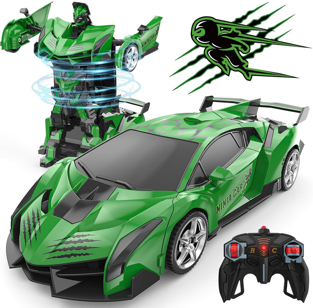 BLUEJAY Transform RC Cars para niños de 3 a 12 años, coche de contr...