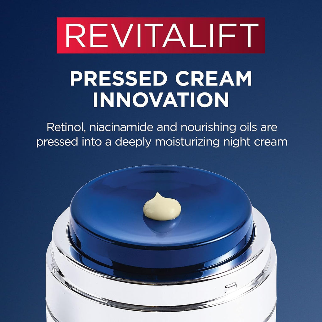 L'Oreal Paris Revitalift Crema de noche prensada, retinol + nia...