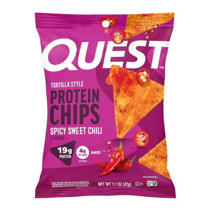 Quest Nutrition Spicy Sweet Chili Tortilla Chip, 0.67 oz de proteín...
