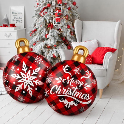 Jetec - Juego de 2 esferas inflables gigantes de Navidad de 32 pulg...