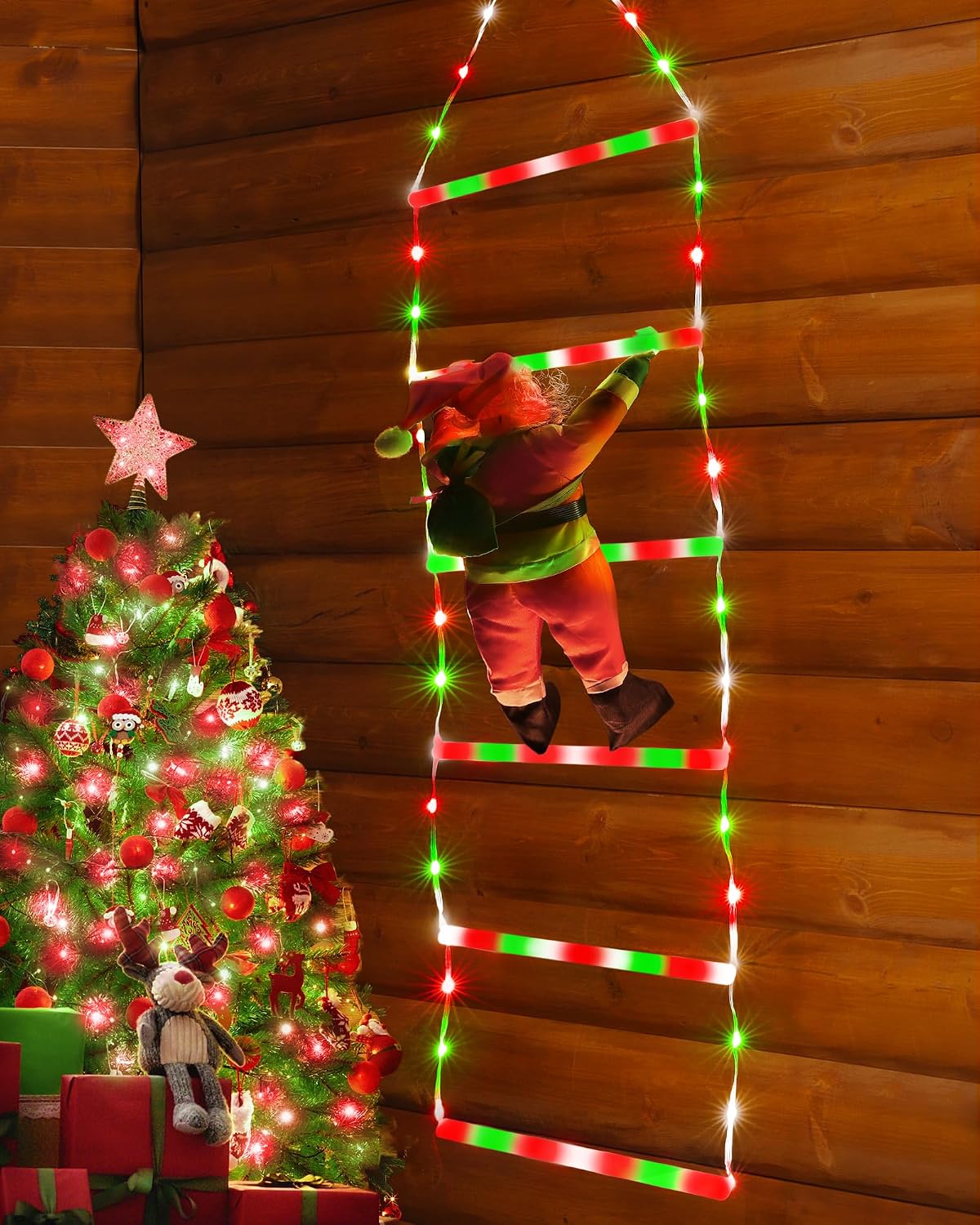 Toodour Luz LED de Navidad, luces decorativas de escalera de Navida...