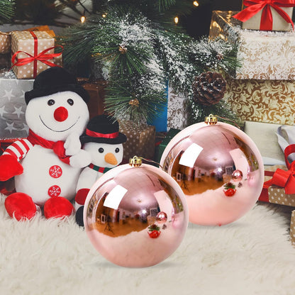 Zubebe - 4 bolas de adornos de Navidad grandes de 8 pulgadas de oro...