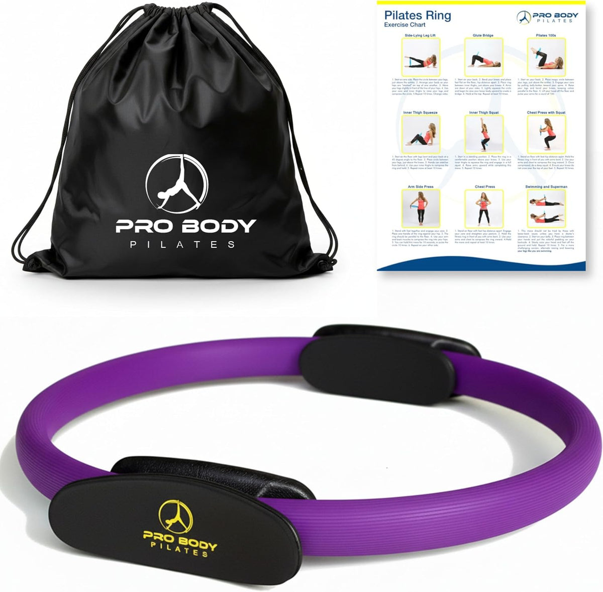 ProBody Pilates Círculo de Fitness \u2013 Anillo de Pilates de 14 P...