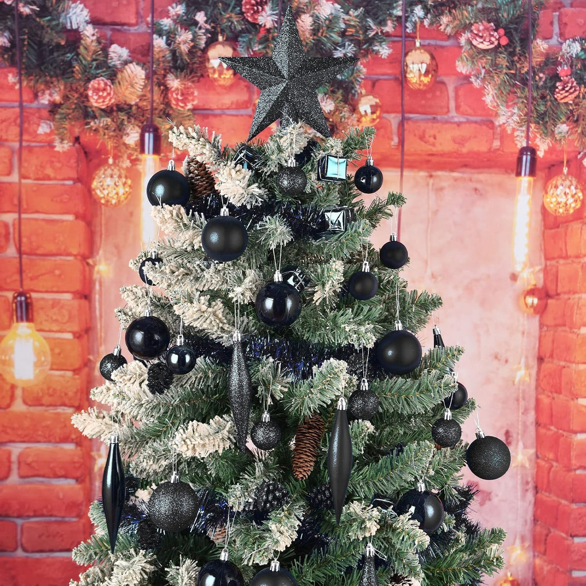 Adornos de bola de Navidad de 30 quilates, decoración de árbol de N...
