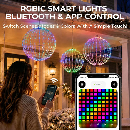 Starfree 3 bolas grandes plegables de Navidad LED RGB de 19 pulgada...