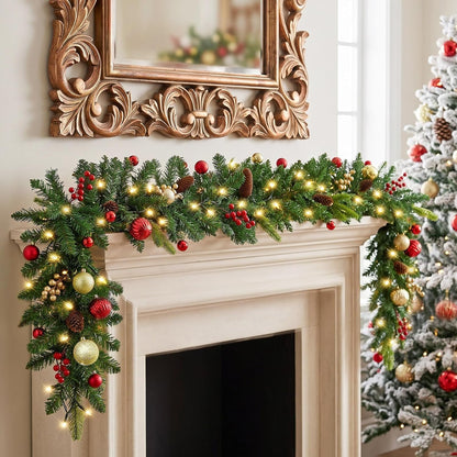 UrMoon Guirnalda de Navidad de 9 pies con luces para interiores y |...