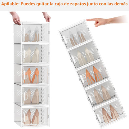 SIMPDIY Cajas de almacenamiento de zapatos transparentes XL, organi...