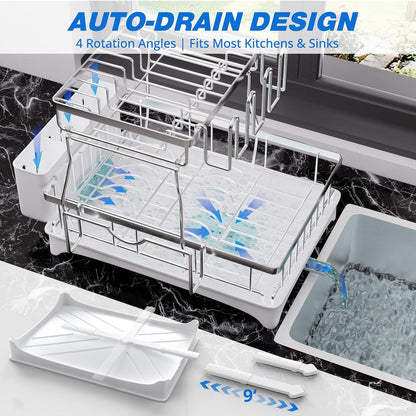 Godboat - Escurridor de platos de 2 niveles, acero inoxidable 304,...