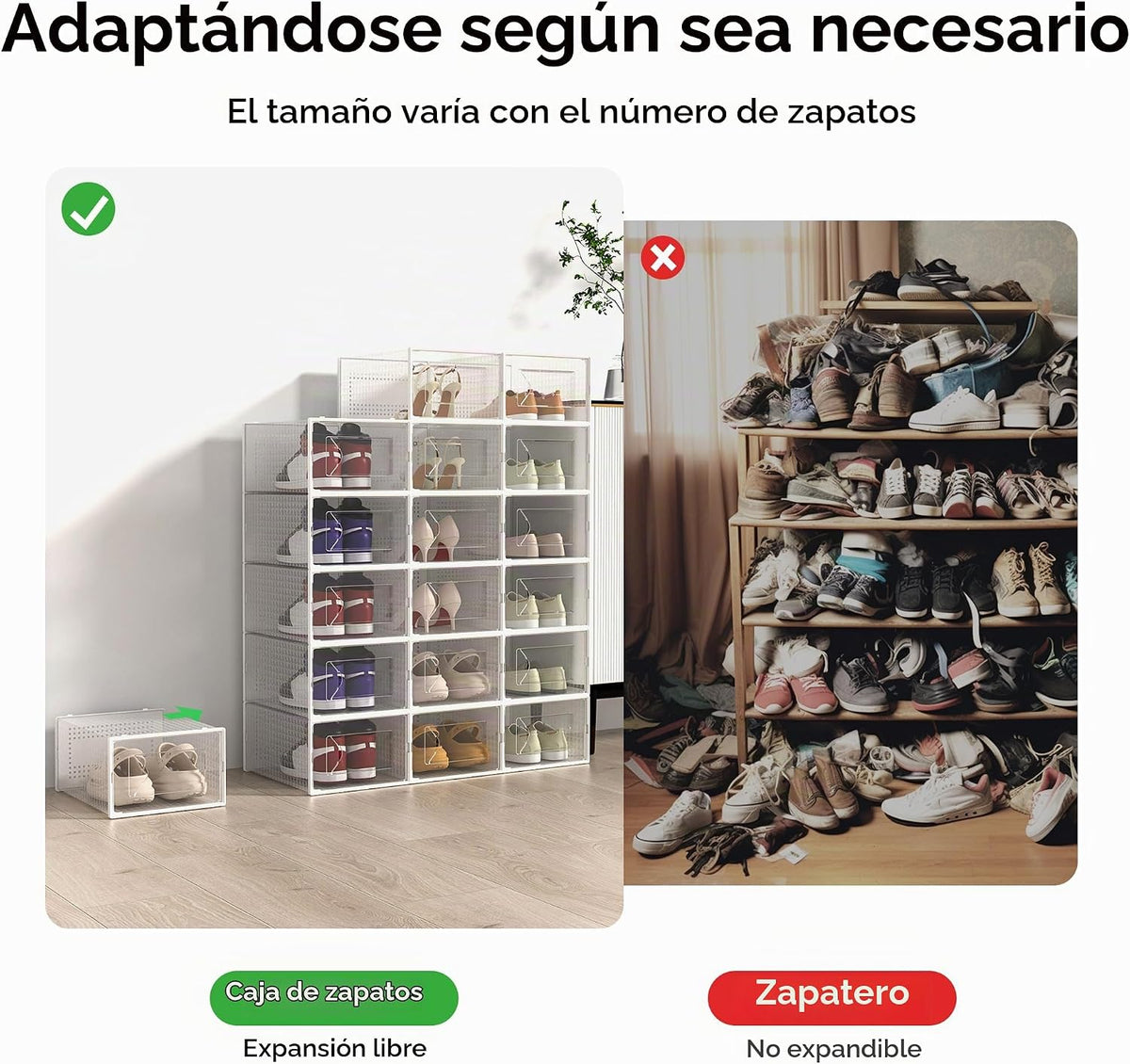 Foluck Caja de almacenamiento de zapatos extragrande, paquete de 15...