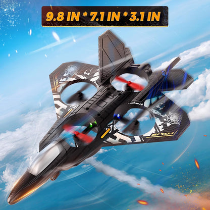BEZGAR Juguete de avión RC para niños, jet de combate con luces LED...