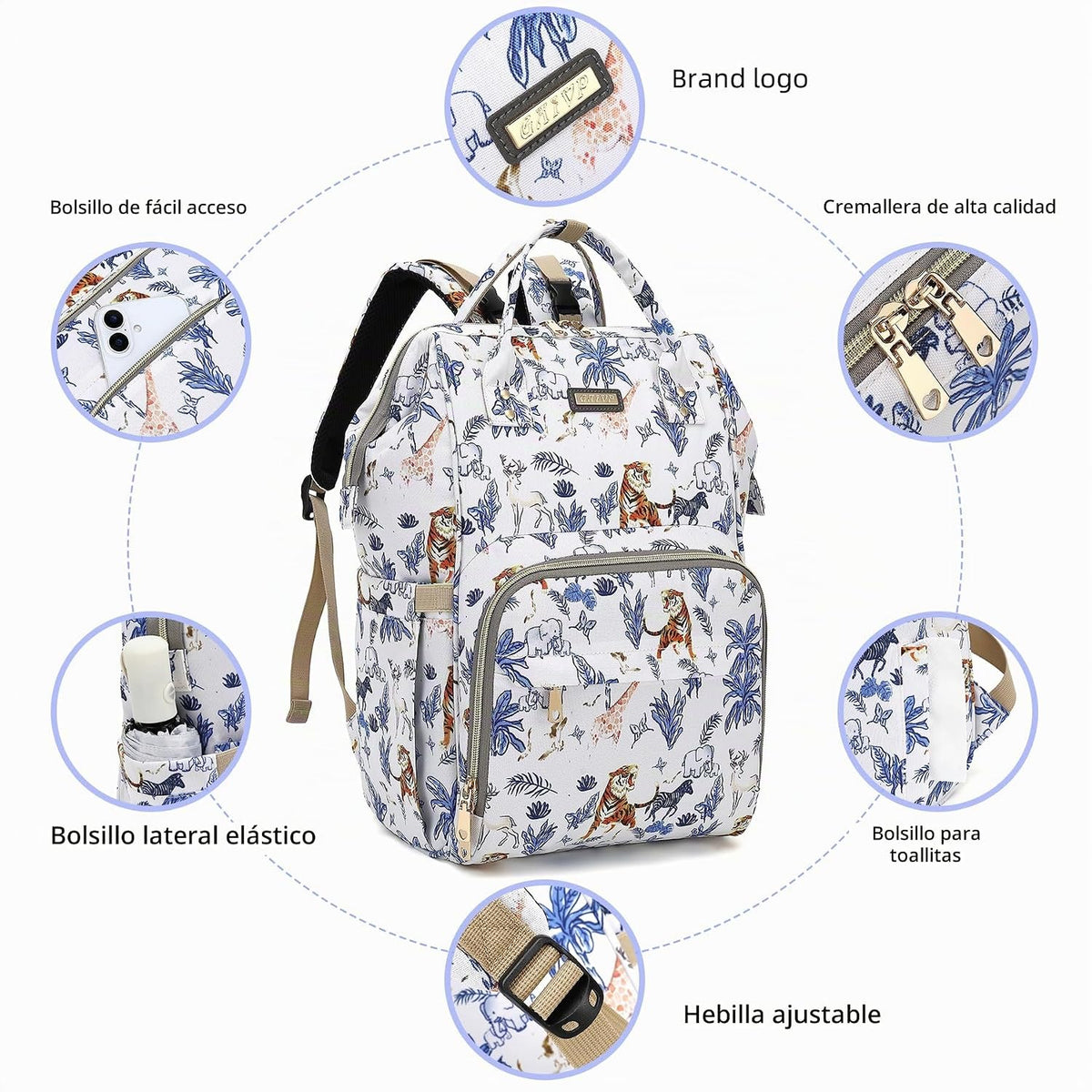 Mochila para pañales, bolsas de pañales para bebés, niñas y niños,...
