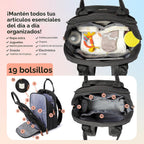 Dikaslon Mochila para pañales con cambiador portátil, funda para ch...
