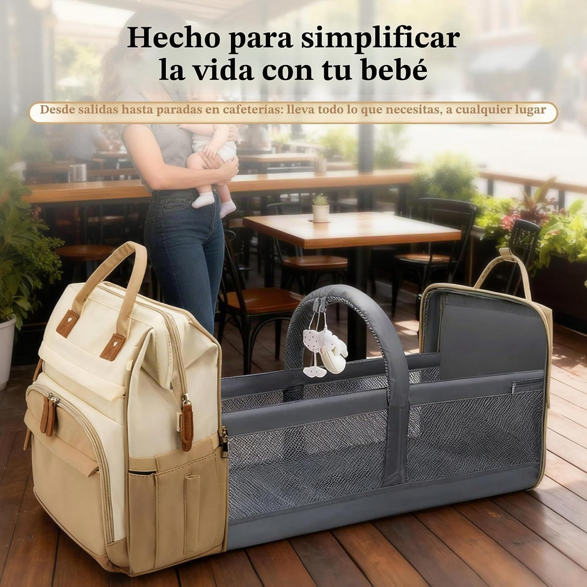 DERJUNSTAR - Mochila grande para pañales color caqui | Estación de...