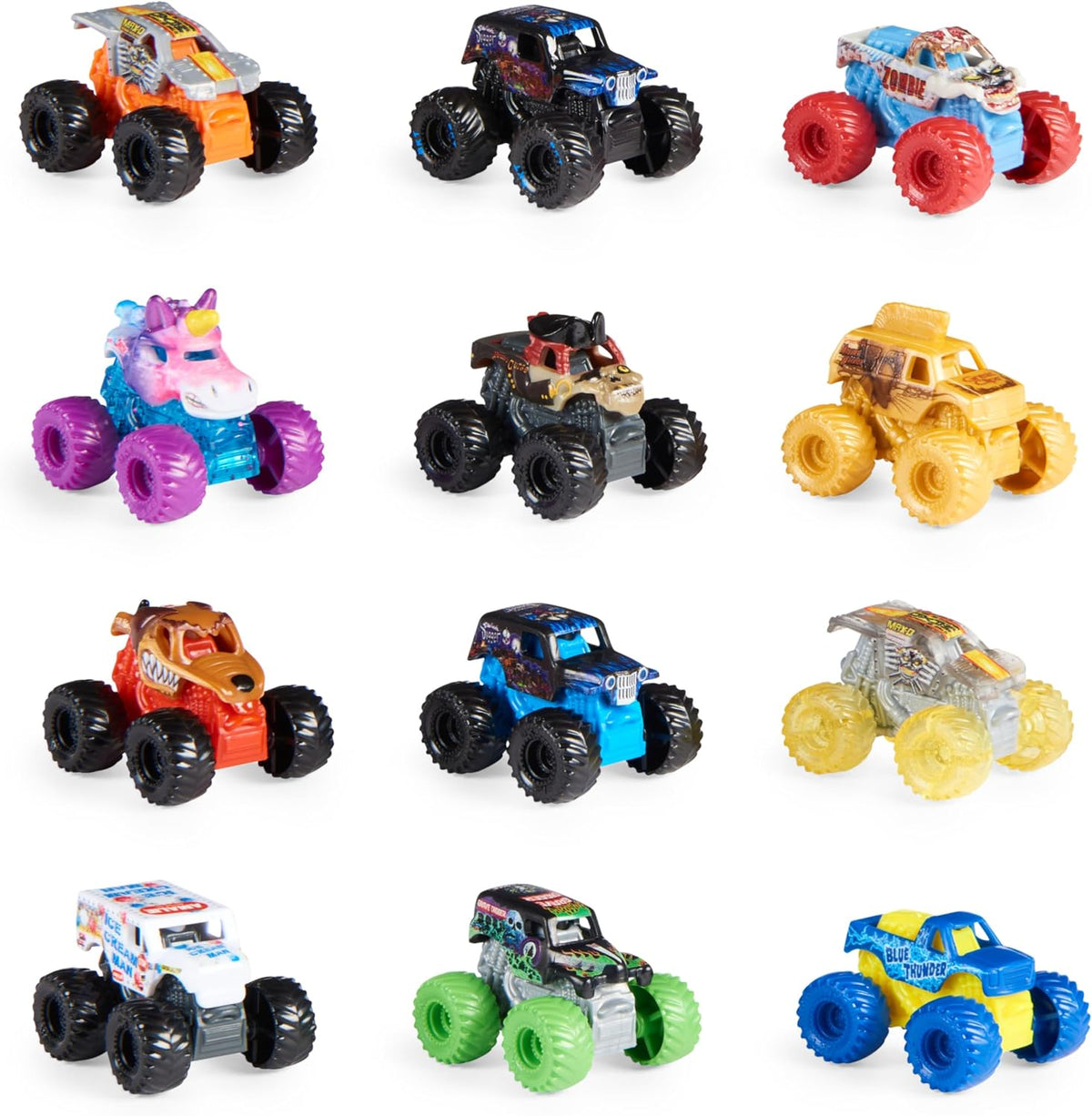 Monster Jam, Paquete de 12 camiones coleccionables mini misteriosos...
