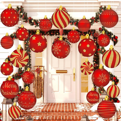 Huwena 24 Piezas Decoraciones de Navidad Exterior Adornos Colgantes...