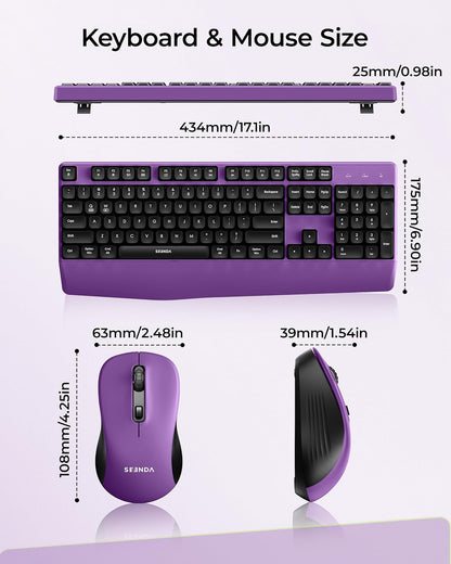 seenda COE200 Combo de teclado y mouse Bluetooth inalámbricos con |...