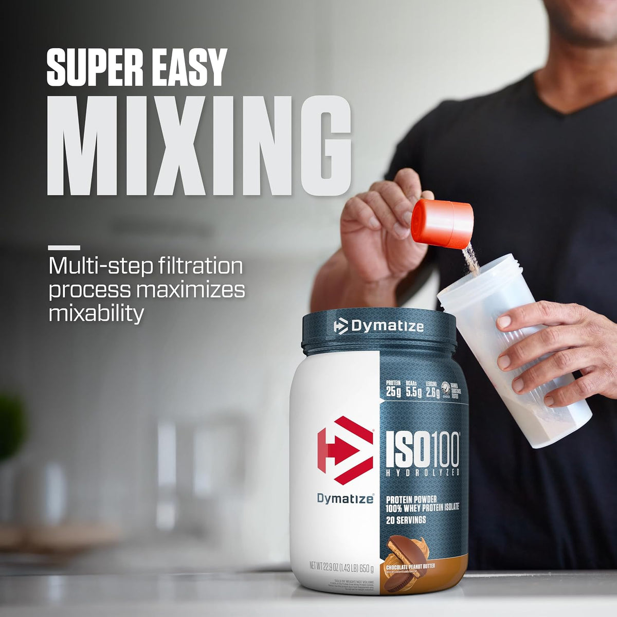 Dymatize Polvo de proteína ISO100, 100% aislado de suero de leche |...