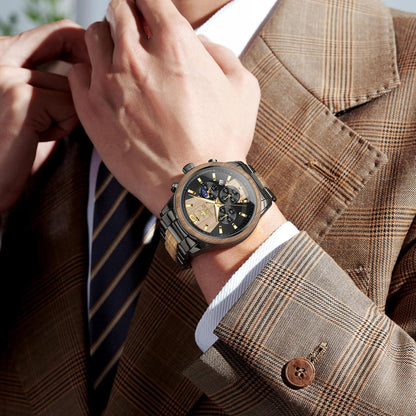 OLEVS Relojes de pulsera analógicos de cuarzo para hombre, cronógra...