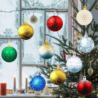 Sumind - 10 adornos colgantes de Navidad para exteriores, purpurina
