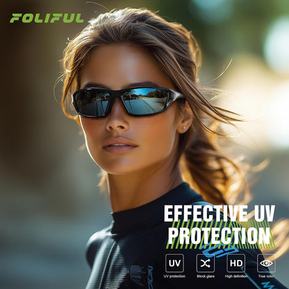 Foliful Paquete de 3 lentes de sol deportivos polarizados para homb...
