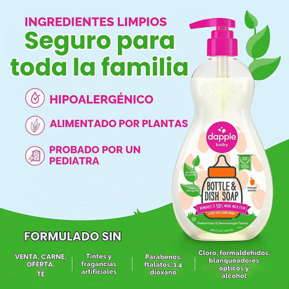 Dapple Baby - Jabón para biberones y platos Mango Melon - 16.9 fl o...