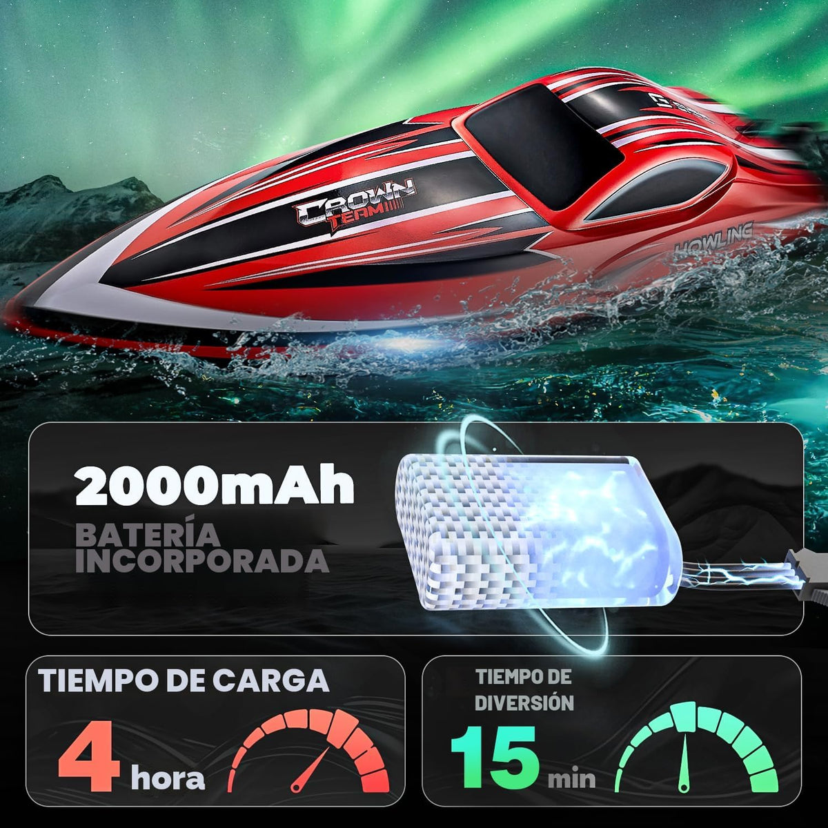 BEZGAR Barco a control remoto, 16 pulgadas, grande, sin escobillas,...