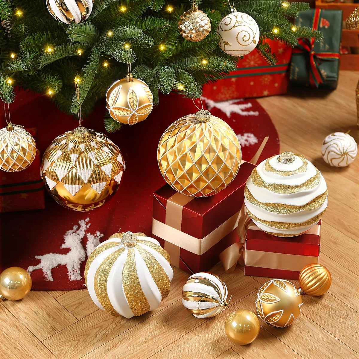 Alupssuc - Bolas de Navidad grandes de 6 pulgadas, 4 unidades | Ado...