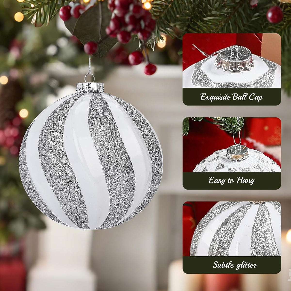 Alupssuc Bolas de Navidad grandes de 6 pulgadas\/5.906 in, 4 unidad...