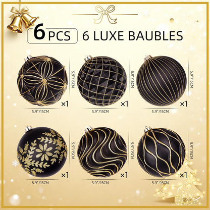 Lanpn 6 bolas de Navidad grandes de 6 pulgadas, decoraciones colgan...