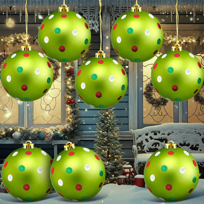 Deekin - Paquete de 8 bolas de adorno de Navidad con lunares rojos...