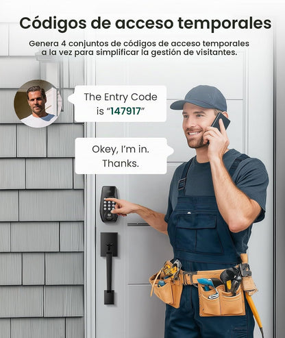 DESLOC Cerradura de puerta de entrada sin llave C100 con juego de m...
