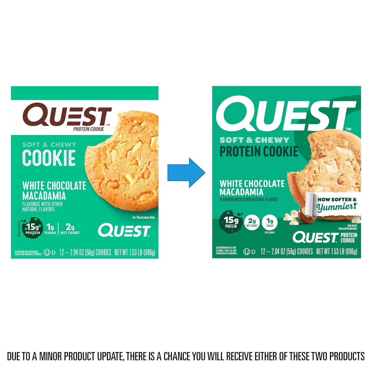 Quest Nutrition - Galletas de macadamia de chocolate blanco, 0.51 o...