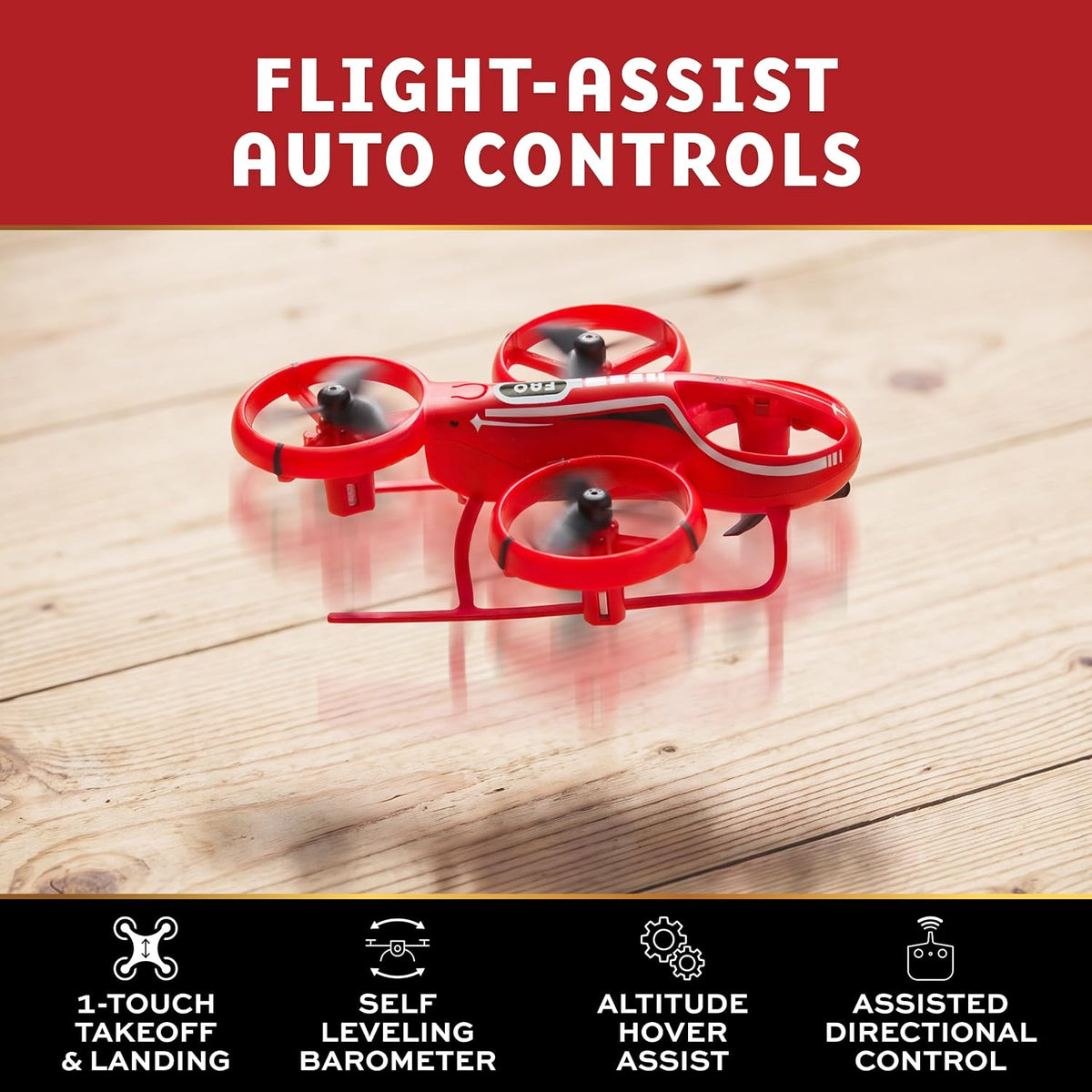 FAO Schwarz Mini dron Stealth, avión cuadricóptero RC para principi...