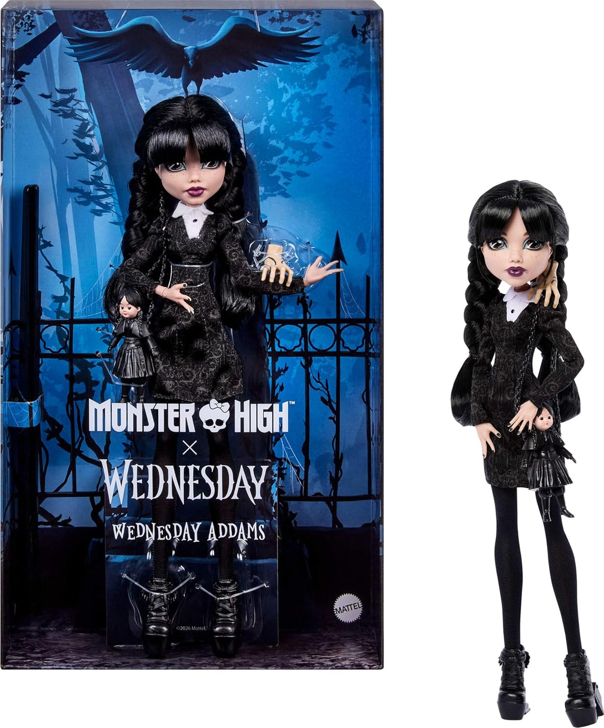 Monster High x Muñeca Wednesday Addams en vestido negro | Muñeca de...