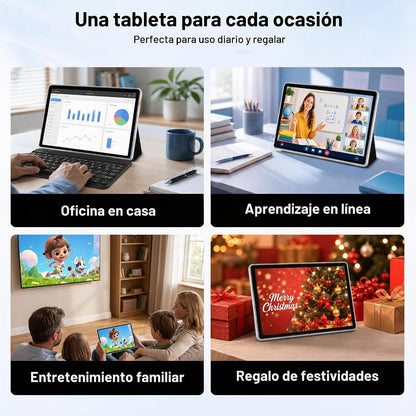 NextCheer Tablet Android 16 de 10.1" con teclado, 30 GB de RAM...