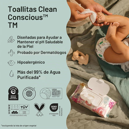 The Honest Company - Toallitas limpiadoras para bebé con 99% de agu...