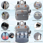 SHITIESHOU Bolsa de pañales mochila para bebé, bolsa de pañales par...