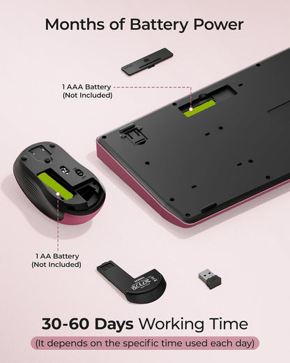 seenda COE200 Combo de teclado y mouse Bluetooth inalámbricos con |...