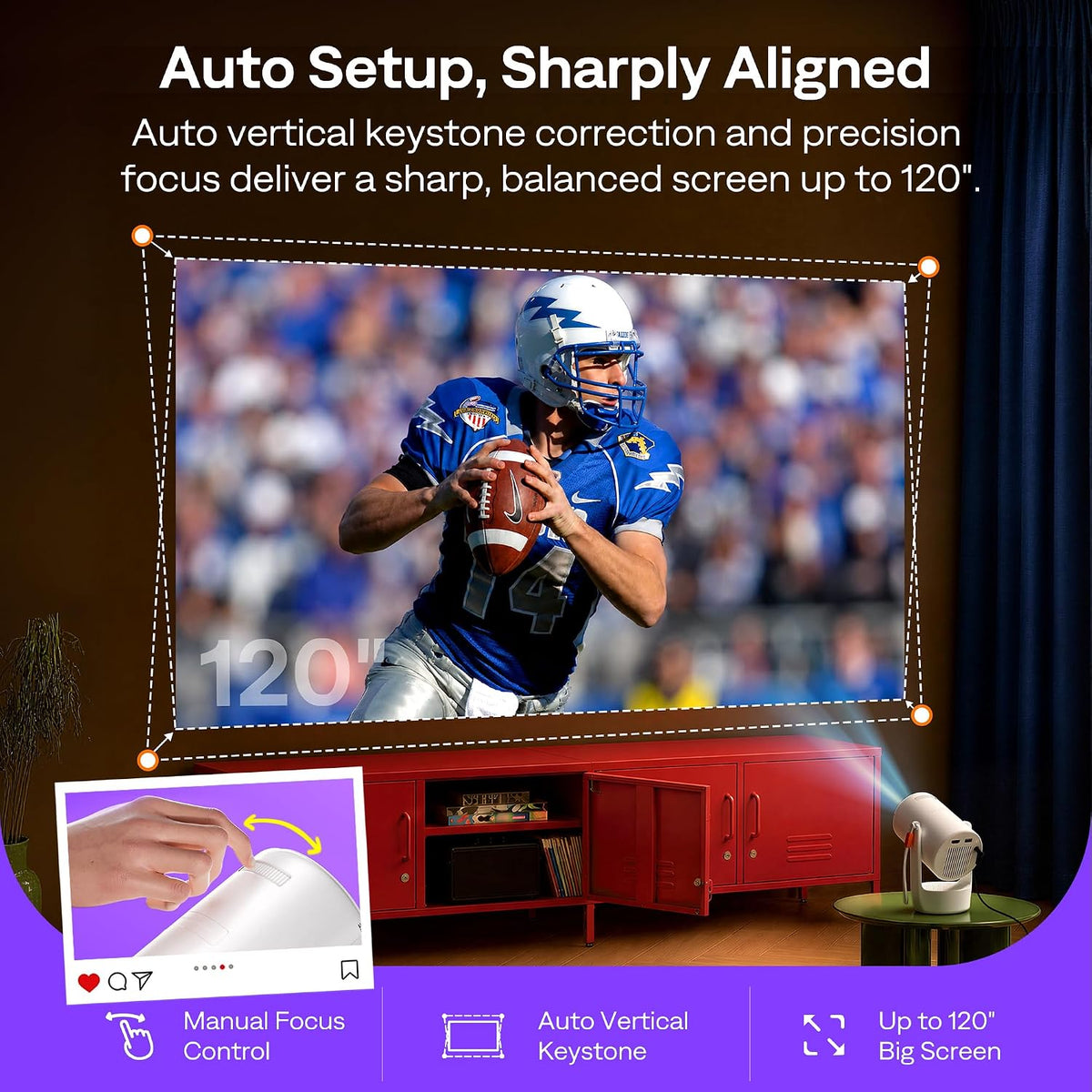 Aurzen Roku TV E1R Mini proyector portátil inteligente con WiFi y B...