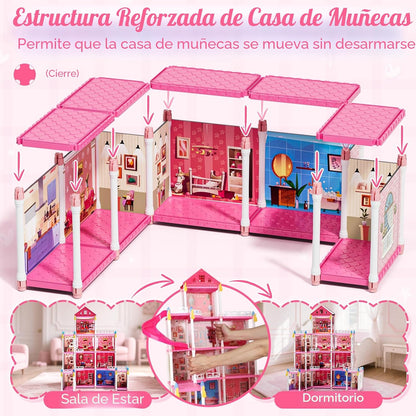 Lehoo Castle Doll House 4 pisos 12 habitaciones, juego de casa de m...