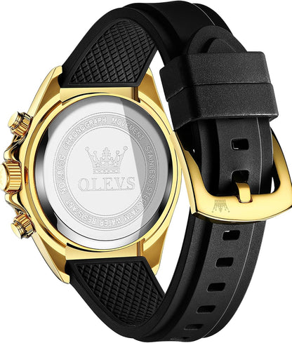 OLEVS Relojes de pulsera analógicos de cuarzo para hombre, cronógra...