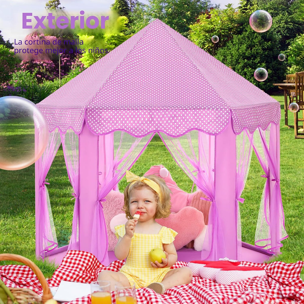 Monobeach Tienda de campaña de princesa para niñas, casa de juegos...