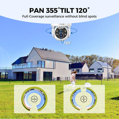 LITYMOL Cámaras de seguridad 2K de visión de 360° inalámbricas para...