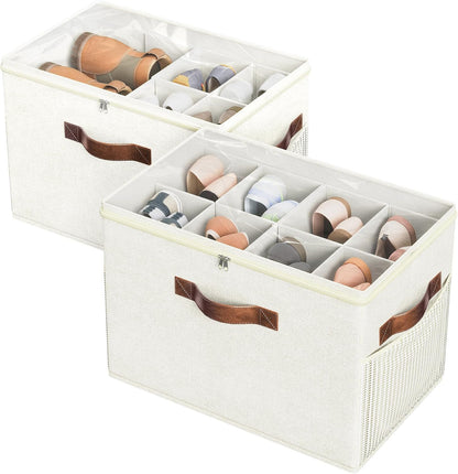 Paquete de 2 organizadores de zapatos para armario, almacenamiento...