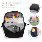 Mini Roo - Mochila para pañales, bolsa de bebé malva - 6 bolsillos...