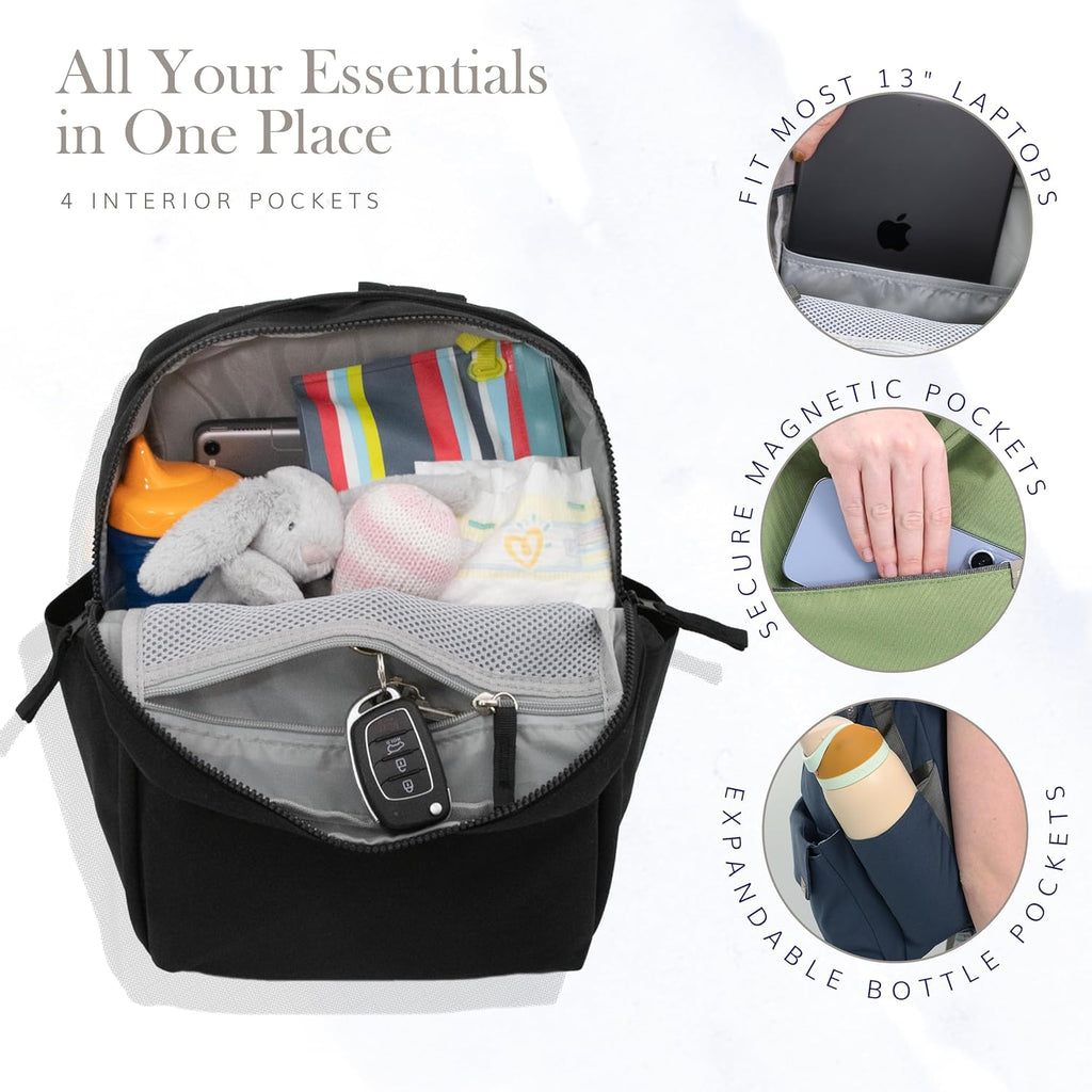 Mini Roo - Mochila para pañales, bolsa de bebé marrón trufa - 6 bol...